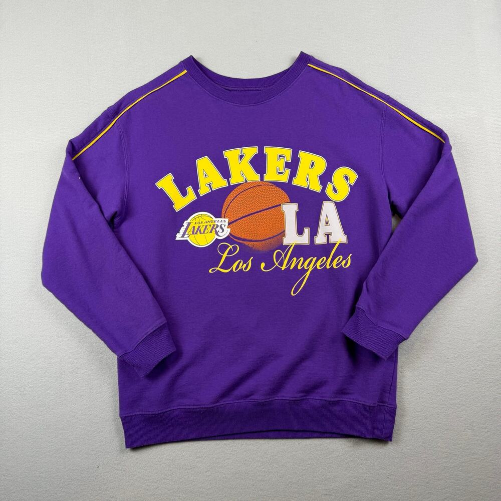 LA Lakers Purple Graphic Crewneck Sweatshirt Medium